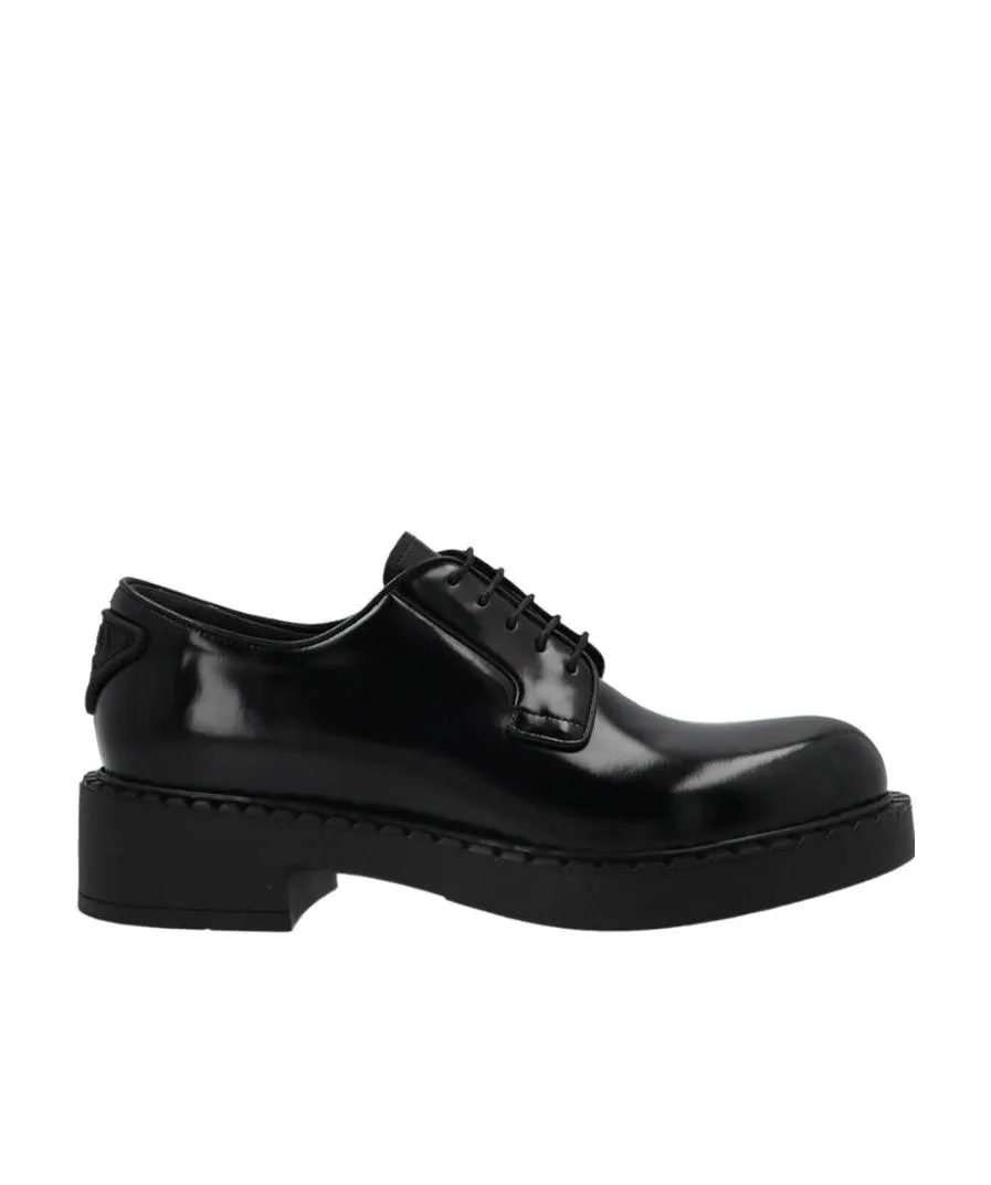 Smooth Leather Logo Derby Shoes