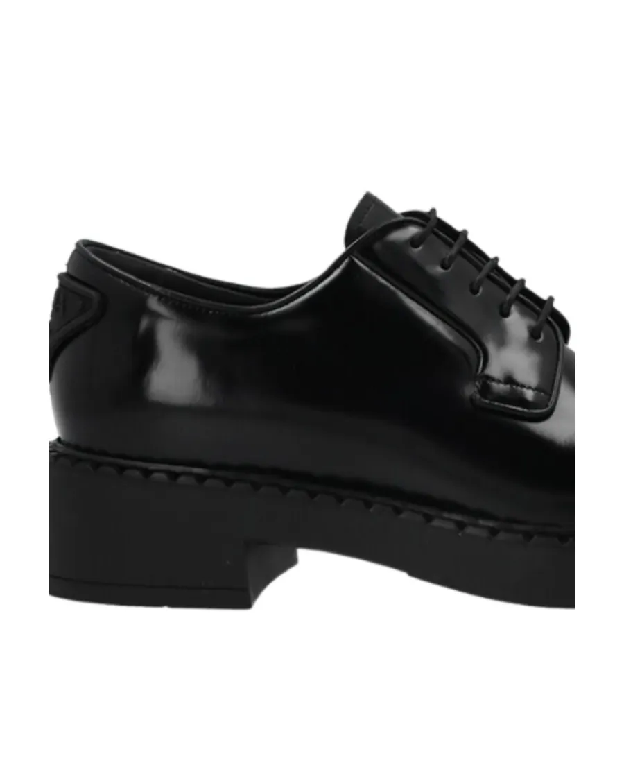 Smooth Leather Logo Derby Shoes