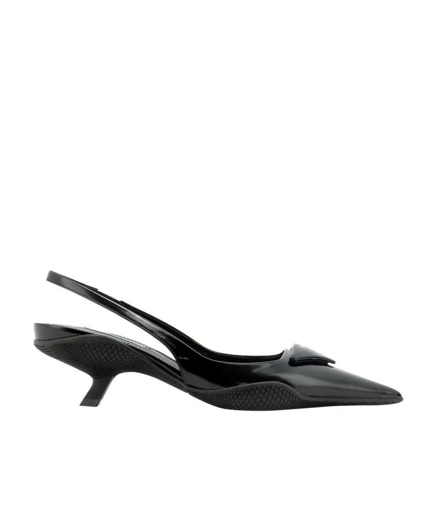 Logo Pointed High-Heeled Sandals