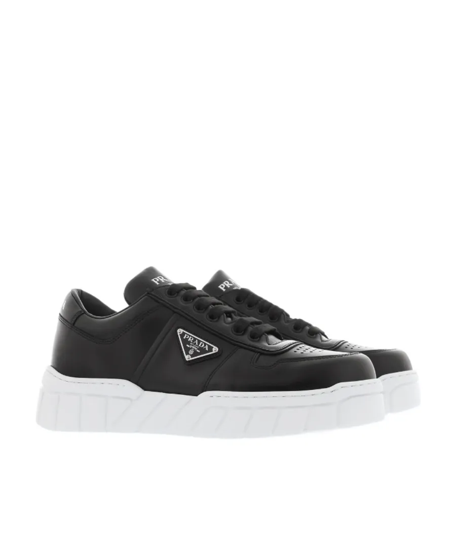 Logo-Plaque Lace-Up Sneakers