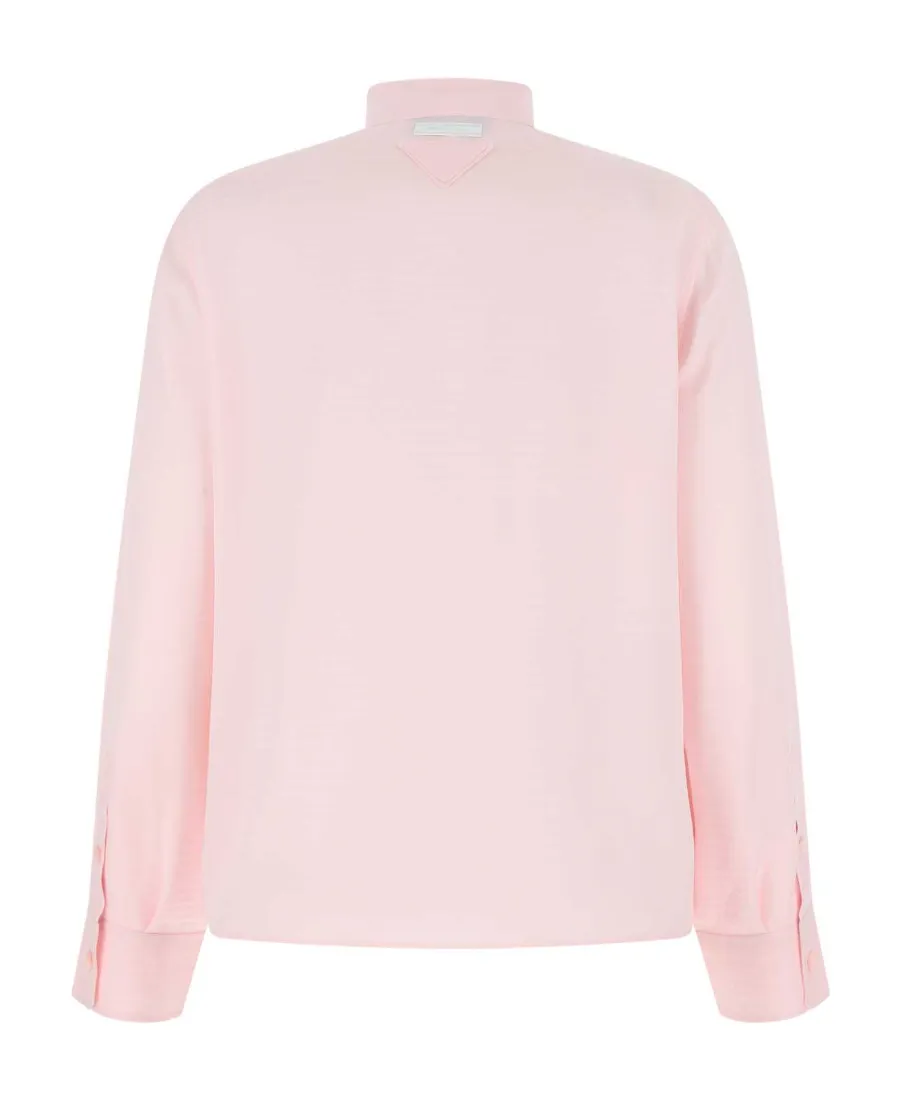 Buttoned Tie Long-Sleeved Shirt