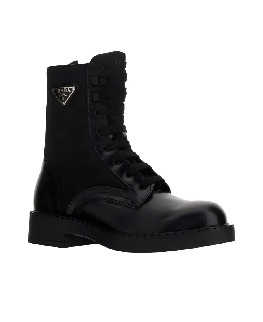Lace-Up Leather Combat Boots