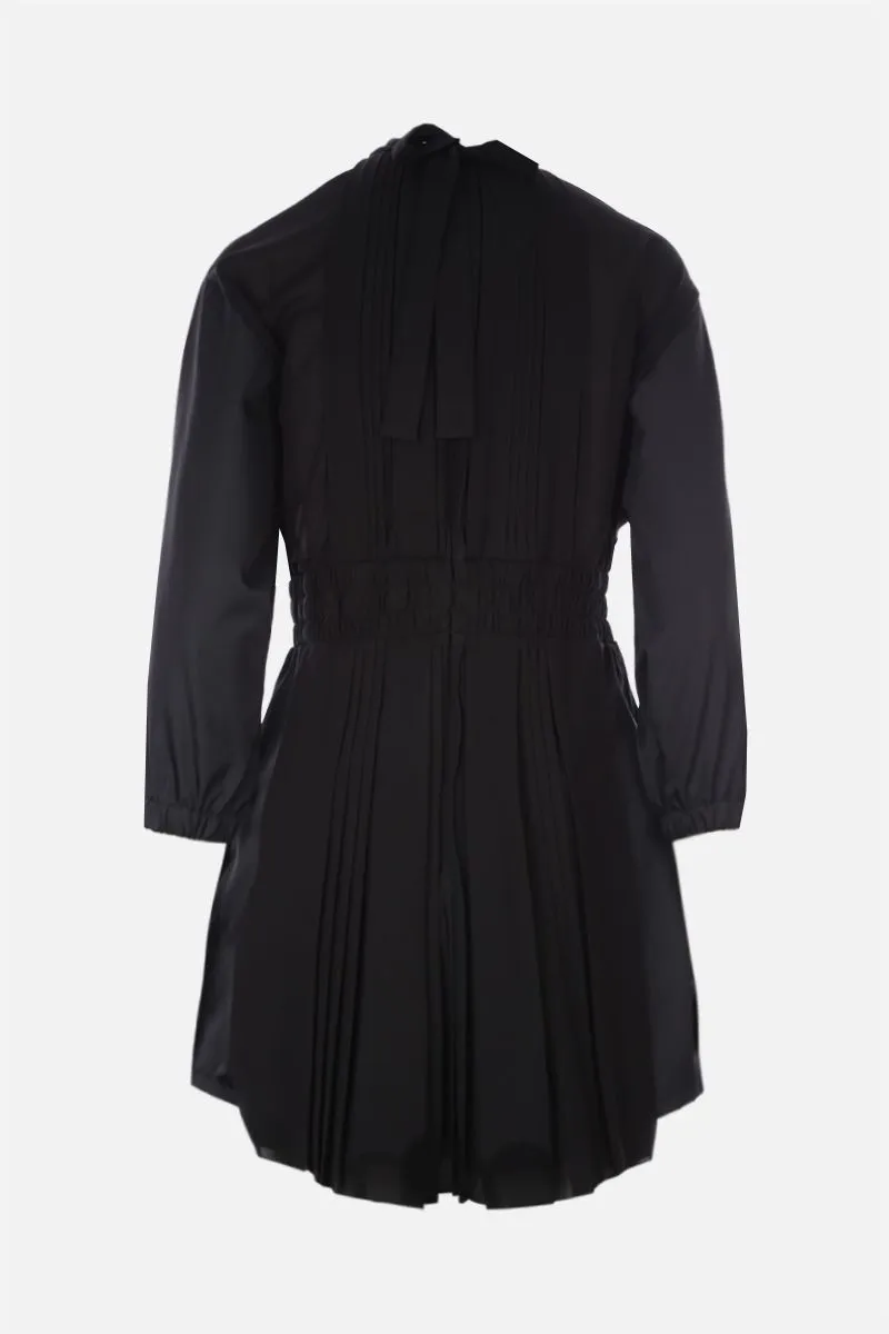 Logo Plaque Long Sleeved Pleated Playsuit