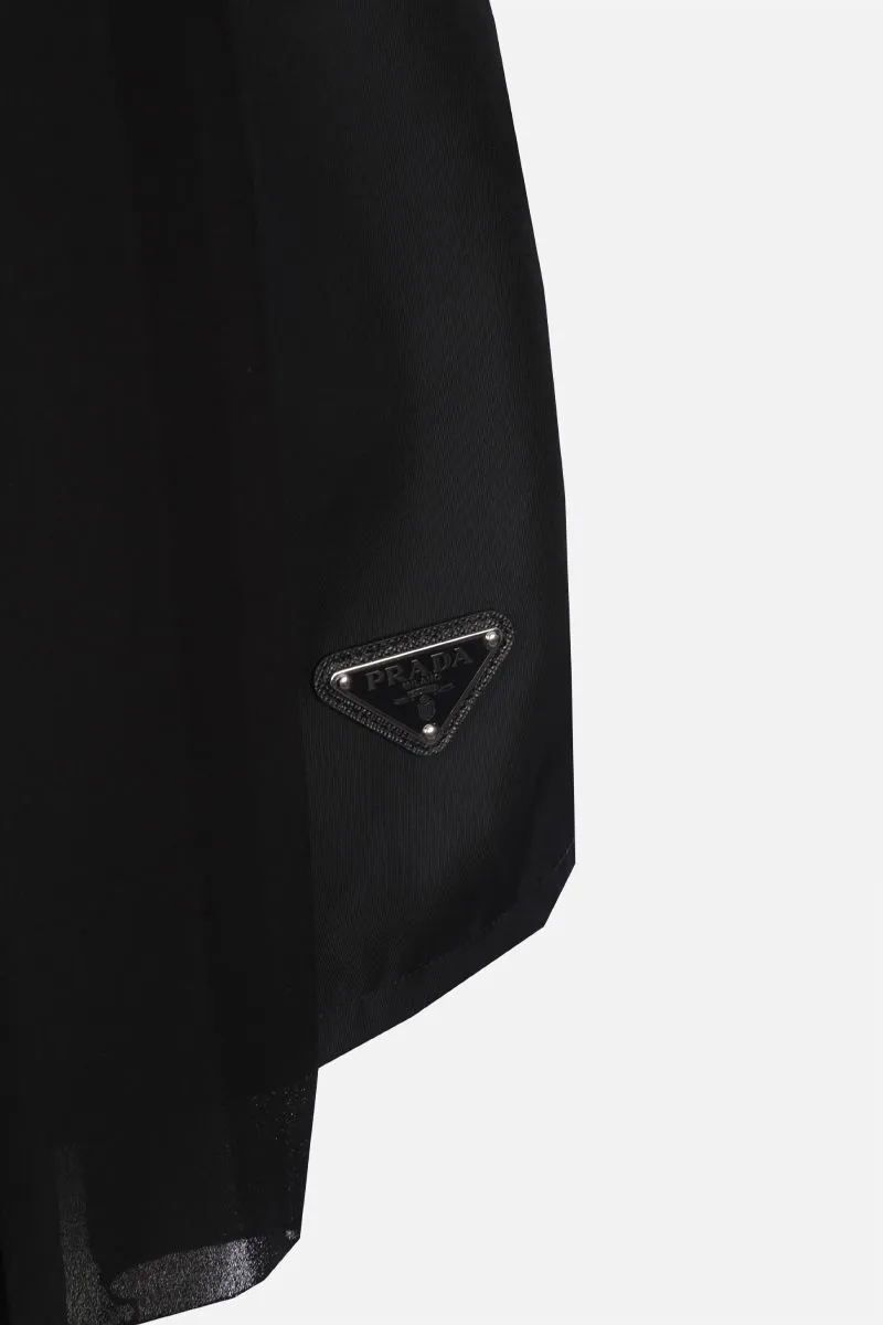 Logo Plaque Long Sleeved Pleated Playsuit