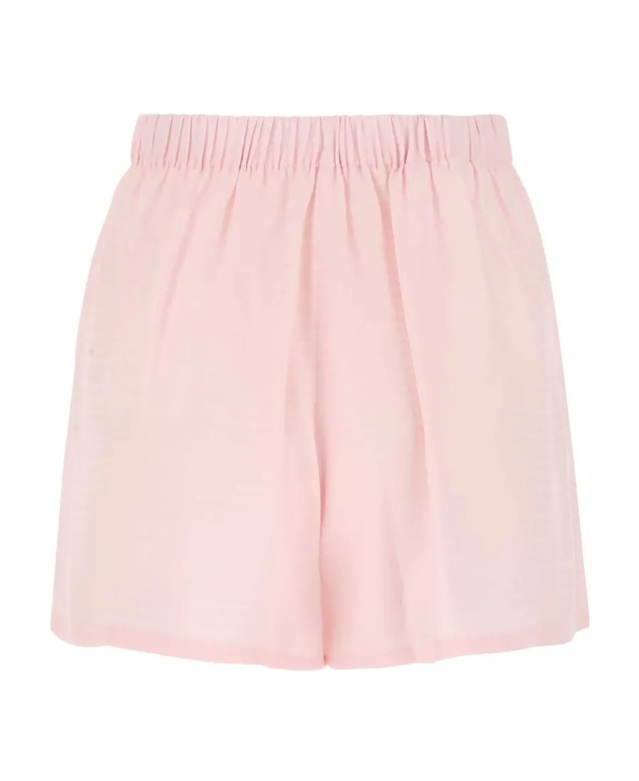 Jacquard Crepe De Chine Logo Shorts