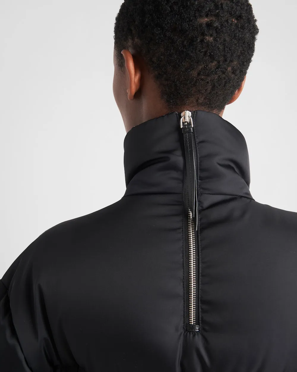 Triangle Logo Belted Puffer Jacket