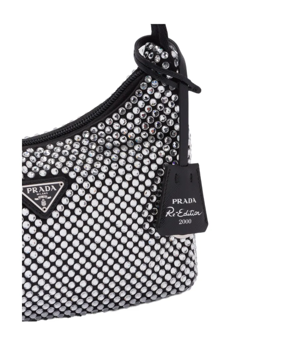 Re-Edition Mini Satin Bag With Crystals