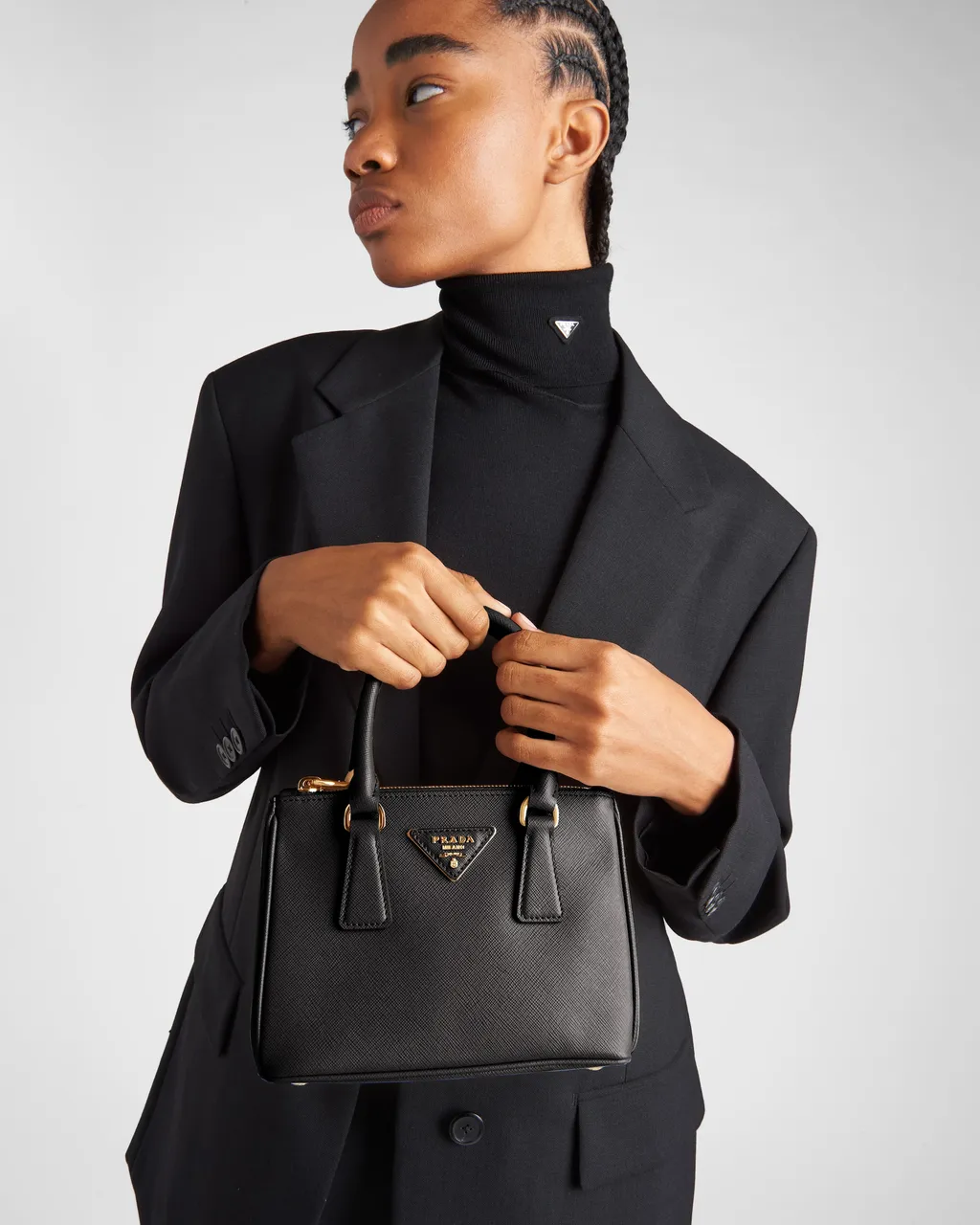 Galleria Saffiano Leather Mini Logo Handbag