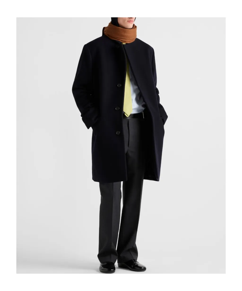 Single-Breasted Wool Blend Coat