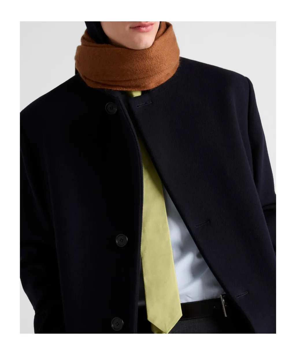Single-Breasted Wool Blend Coat