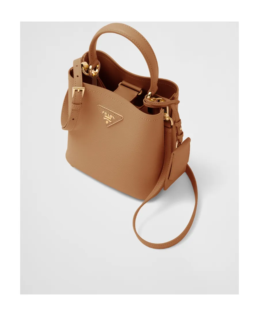 Small Saffiano Leather Prada Panier Bag