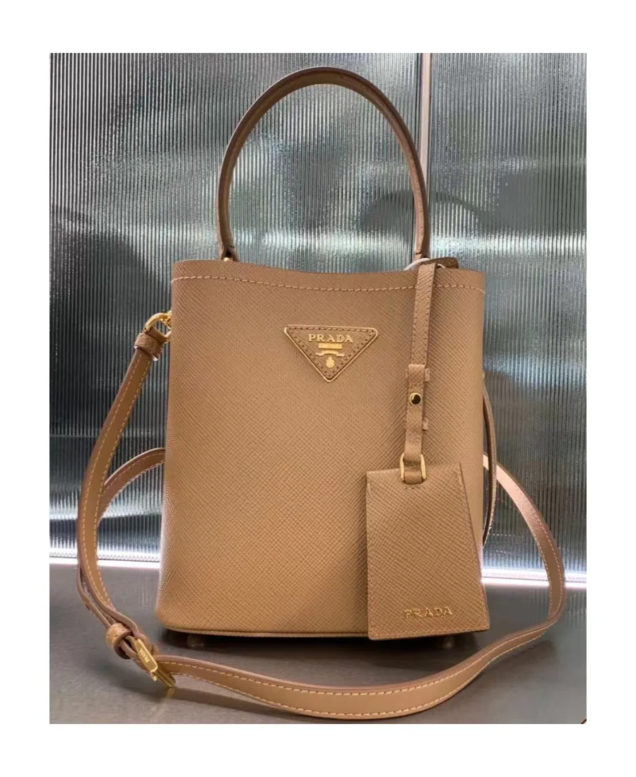 Small Saffiano Leather Prada Panier Bag