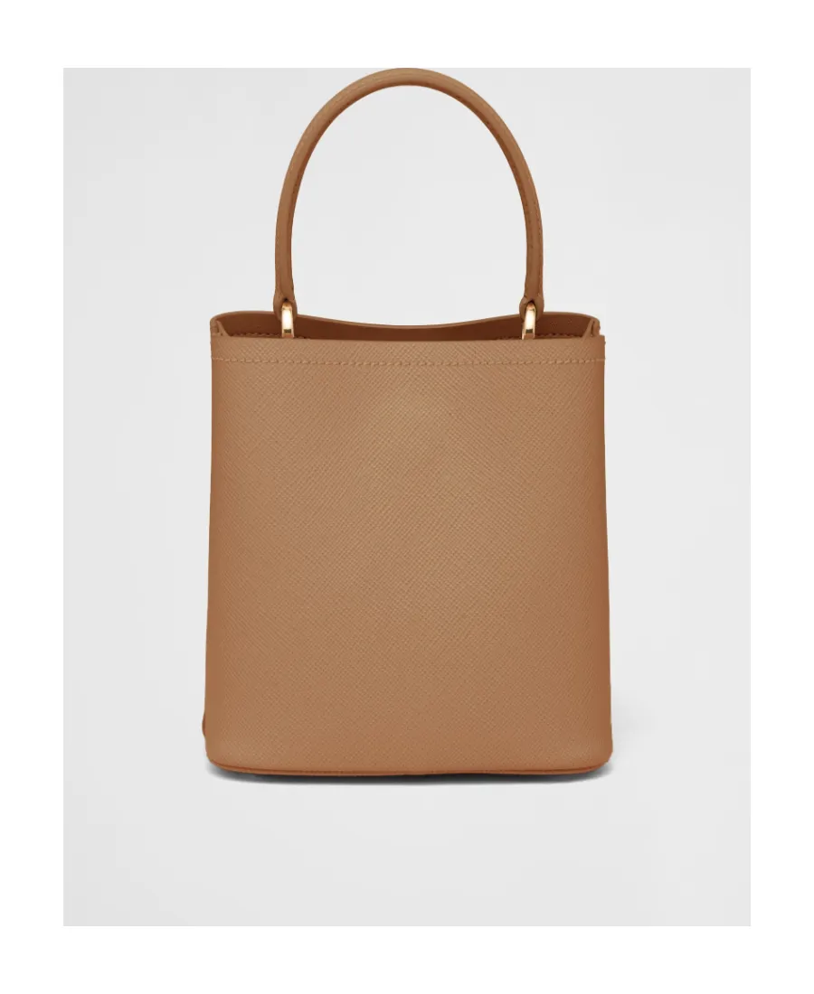 Small Saffiano Leather Prada Panier Bag