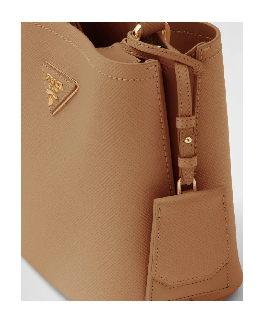 Small Saffiano Leather Prada Panier Bag