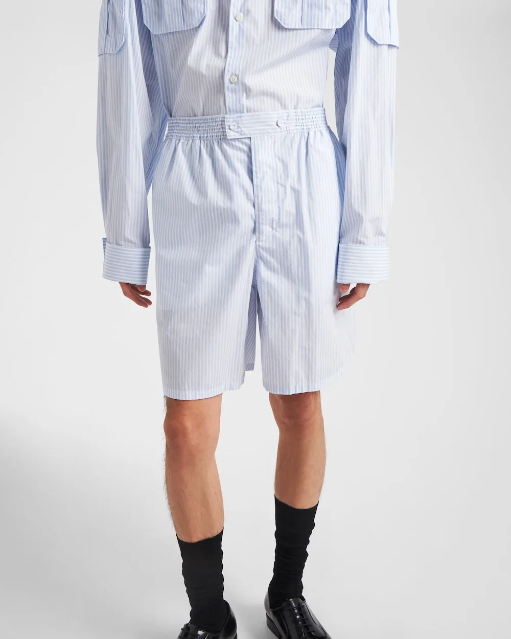 Striped Knee-Length Deck Shorts