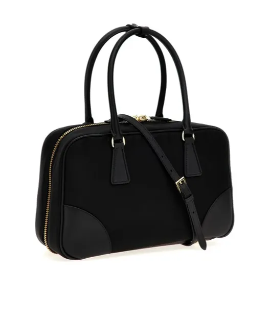 Triangle-Logo Zipped Tote Bag