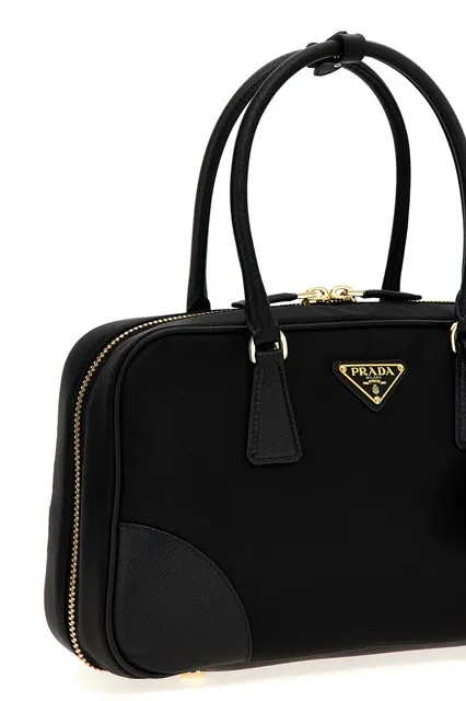 Triangle-Logo Zipped Tote Bag