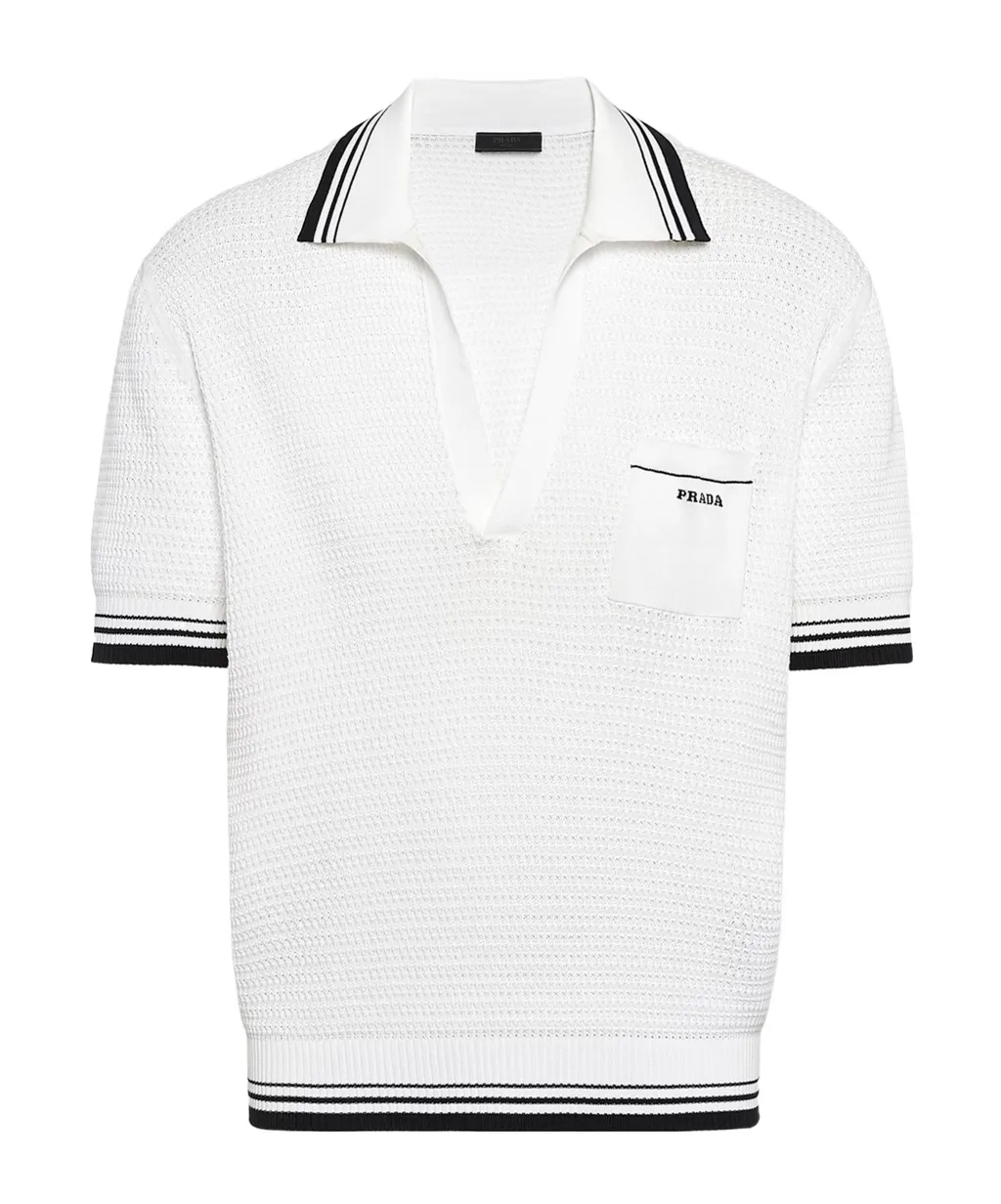 Logo Embroidered Knitted Polo Shirt