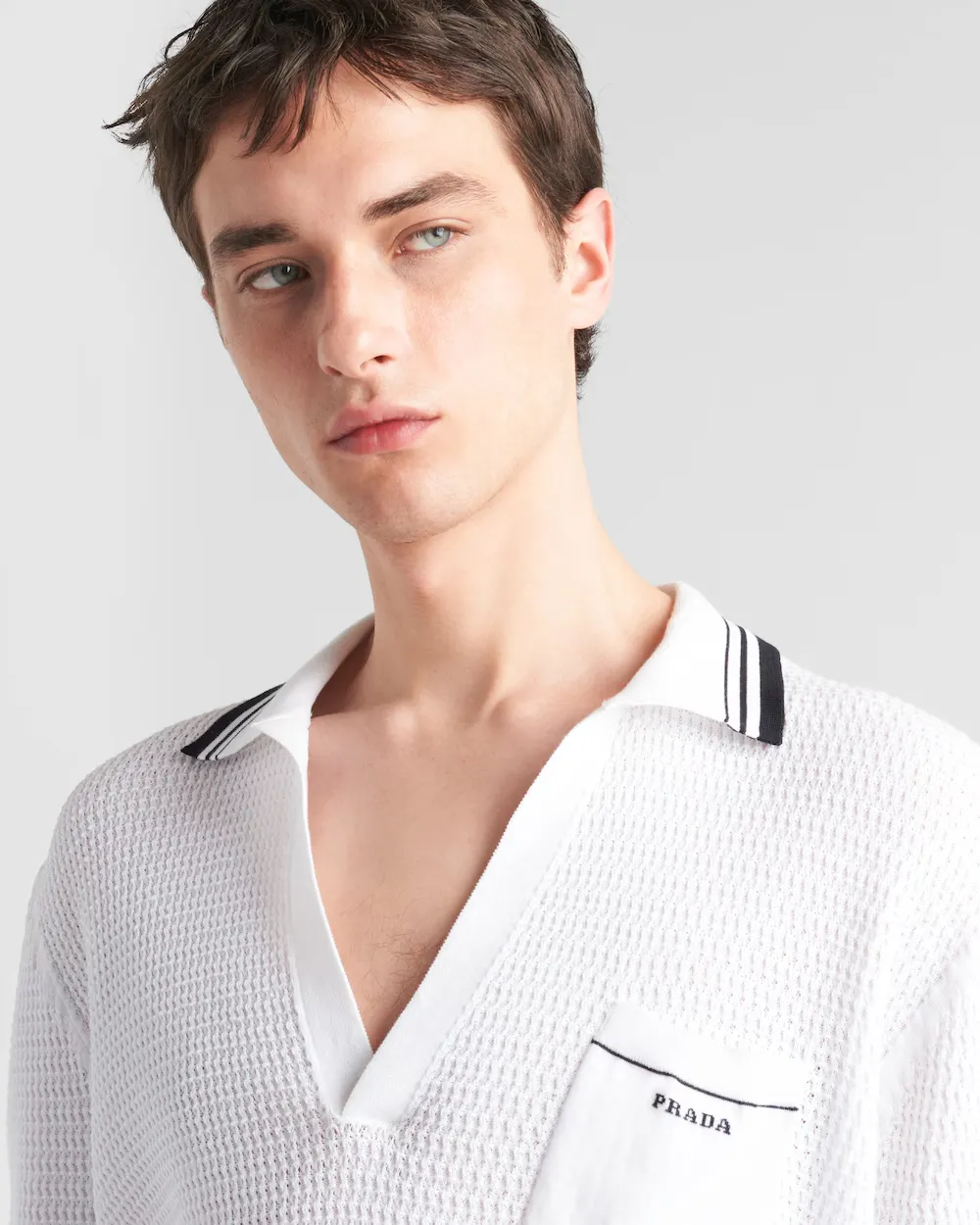 Logo Embroidered Knitted Polo Shirt