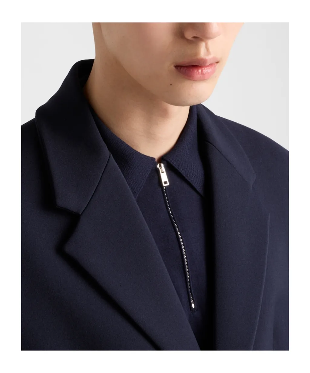 Long-Sleeved Knitted Polo Shirt