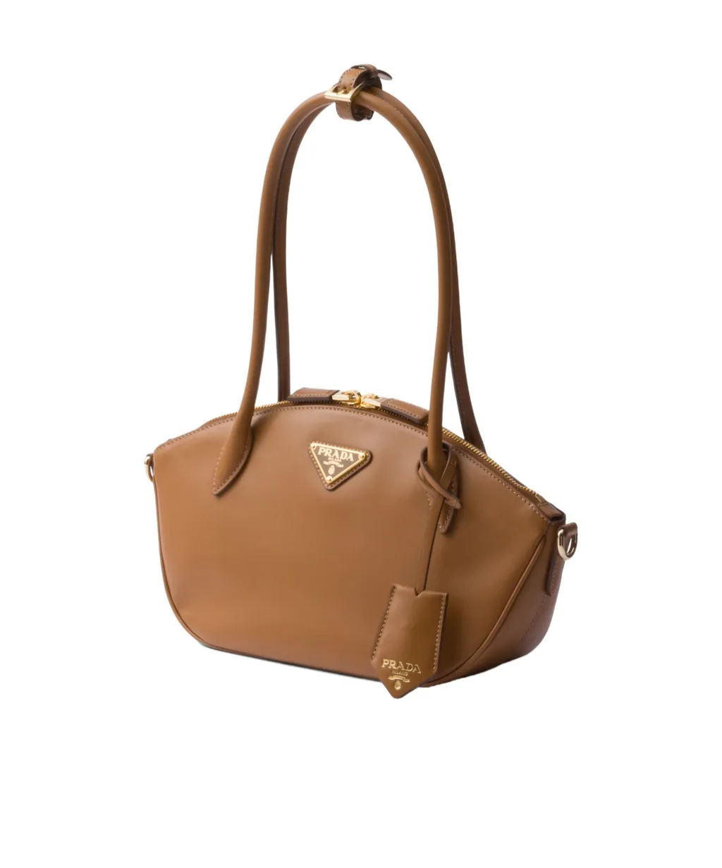 Logo Plaque Zipped Small Tote Bag