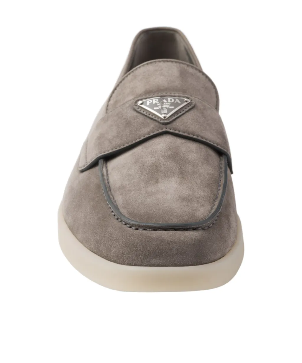 Triangle-Logo Slip On Loafers