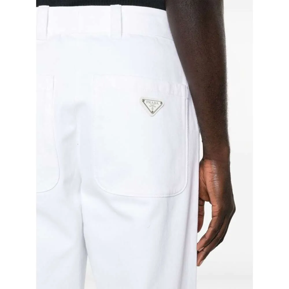 Mid-Rise Tapered Leg Trousers
