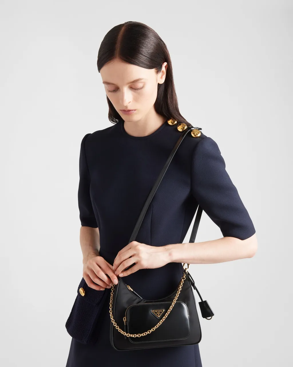 Chain-Linked Zipped Handbag