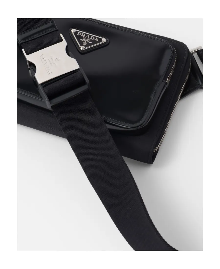 Enamel Triangle Logo Shoulder Bag