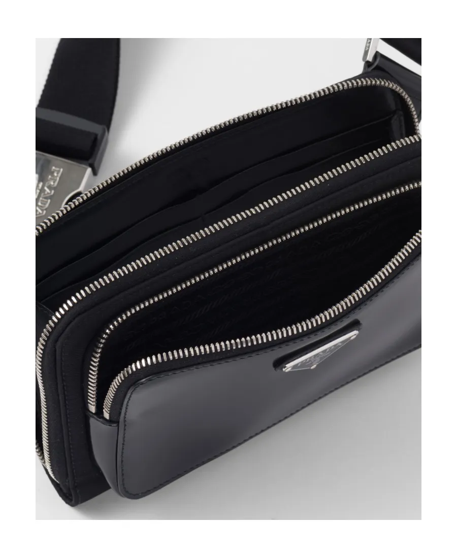 Enamel Triangle Logo Shoulder Bag