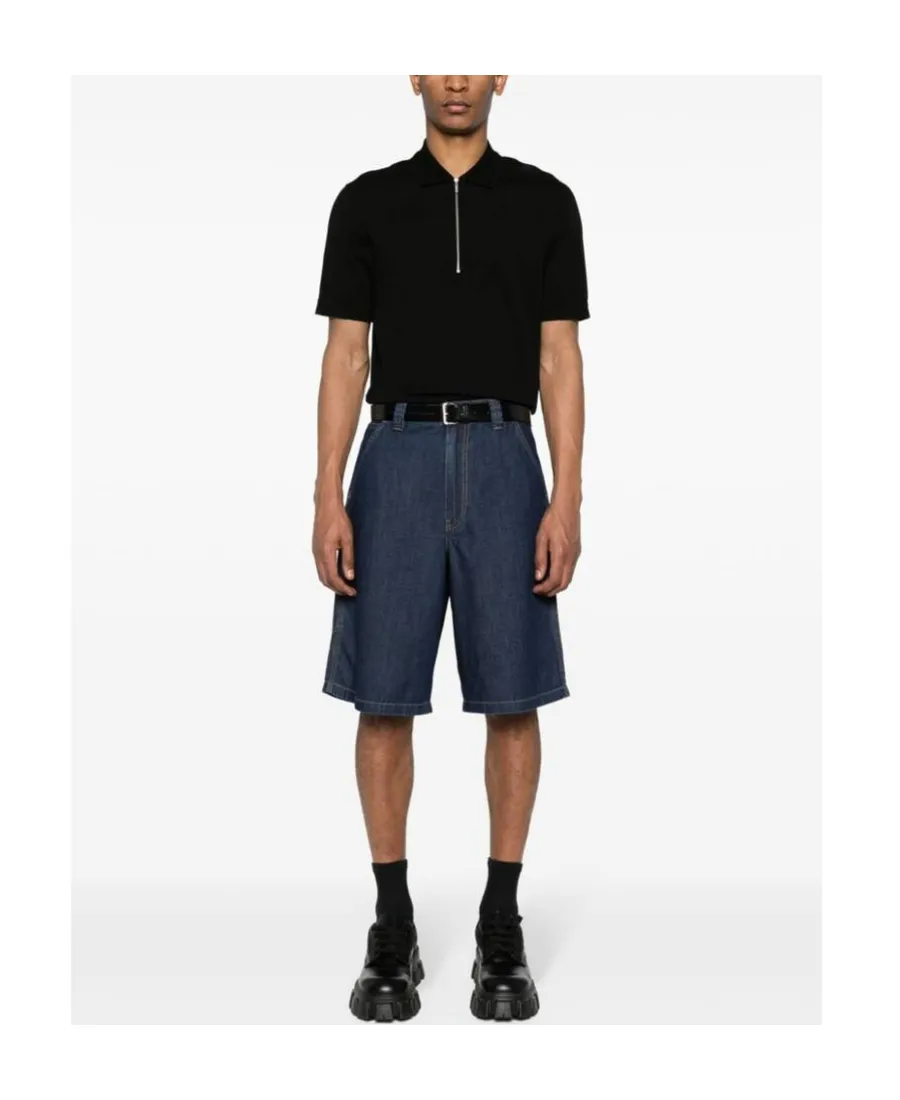 Triangle-Logo Denim Shorts