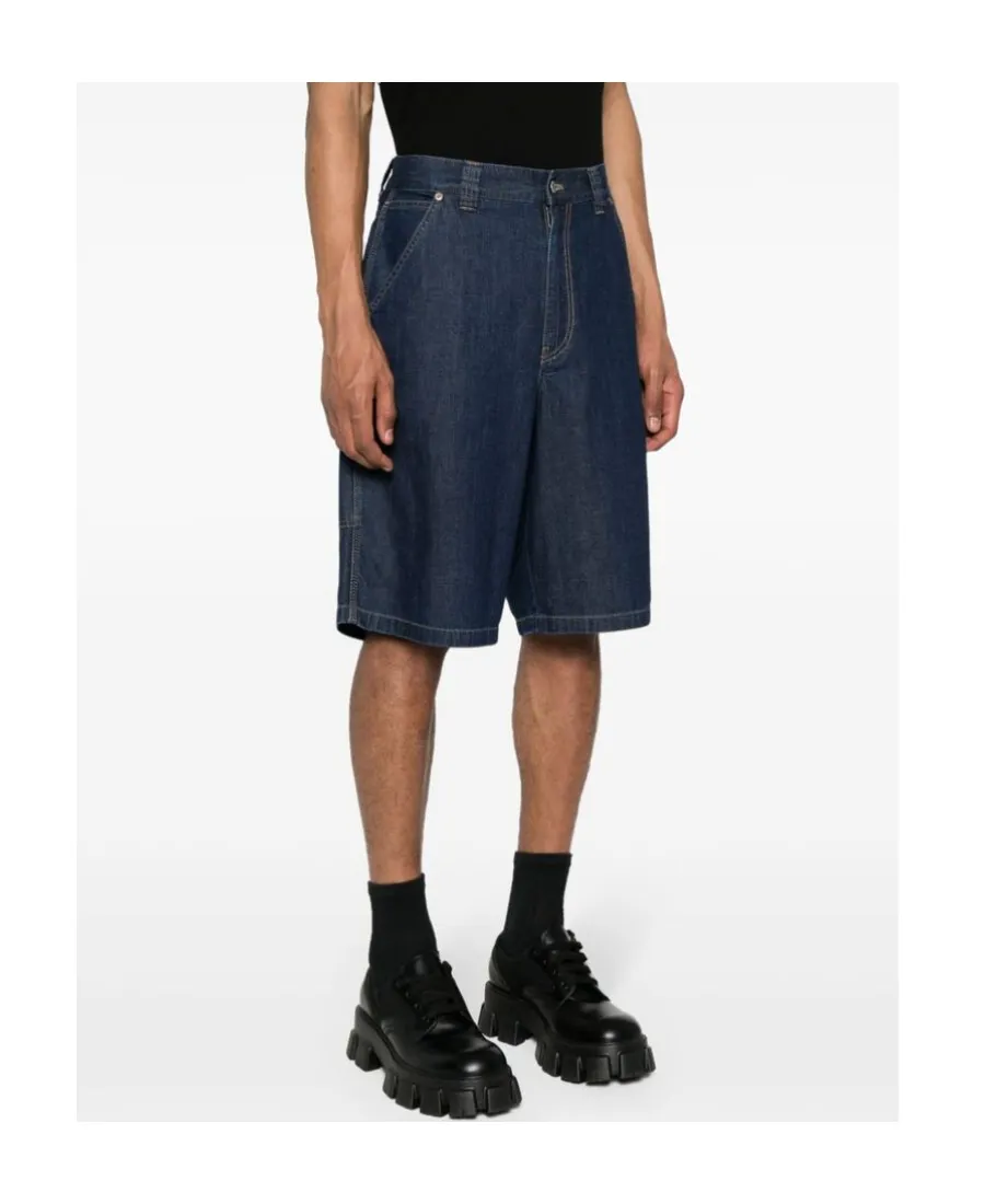 Triangle-Logo Denim Shorts
