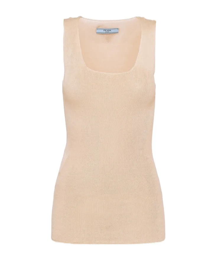 Sleeveless Ribbed Tank Top
