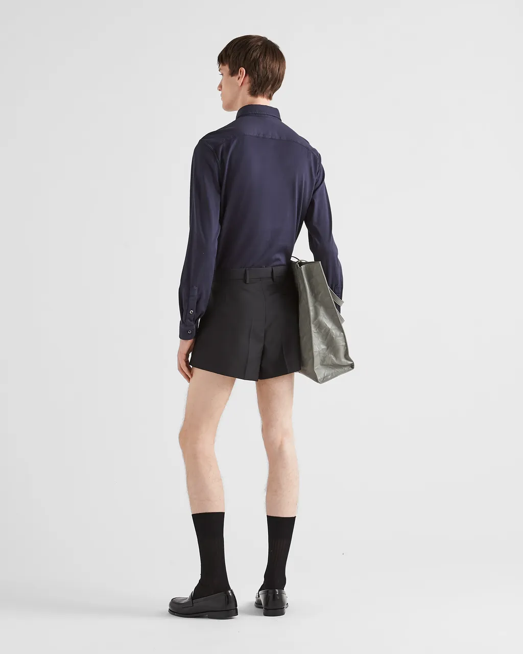 Triangle-Logo Long-Sleeved Buttoned Shirt