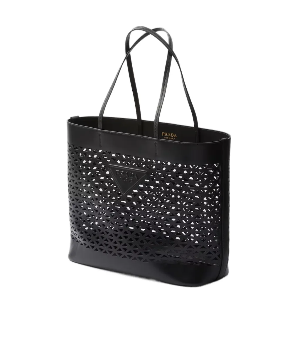 Large Perforated Leather Tote Bag