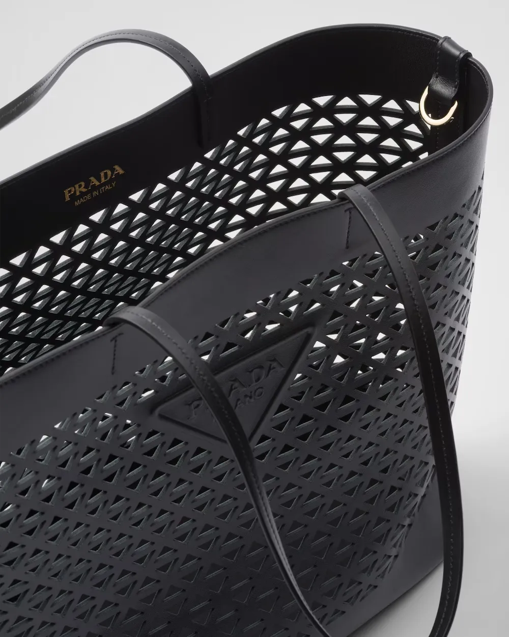 Large Perforated Leather Tote Bag