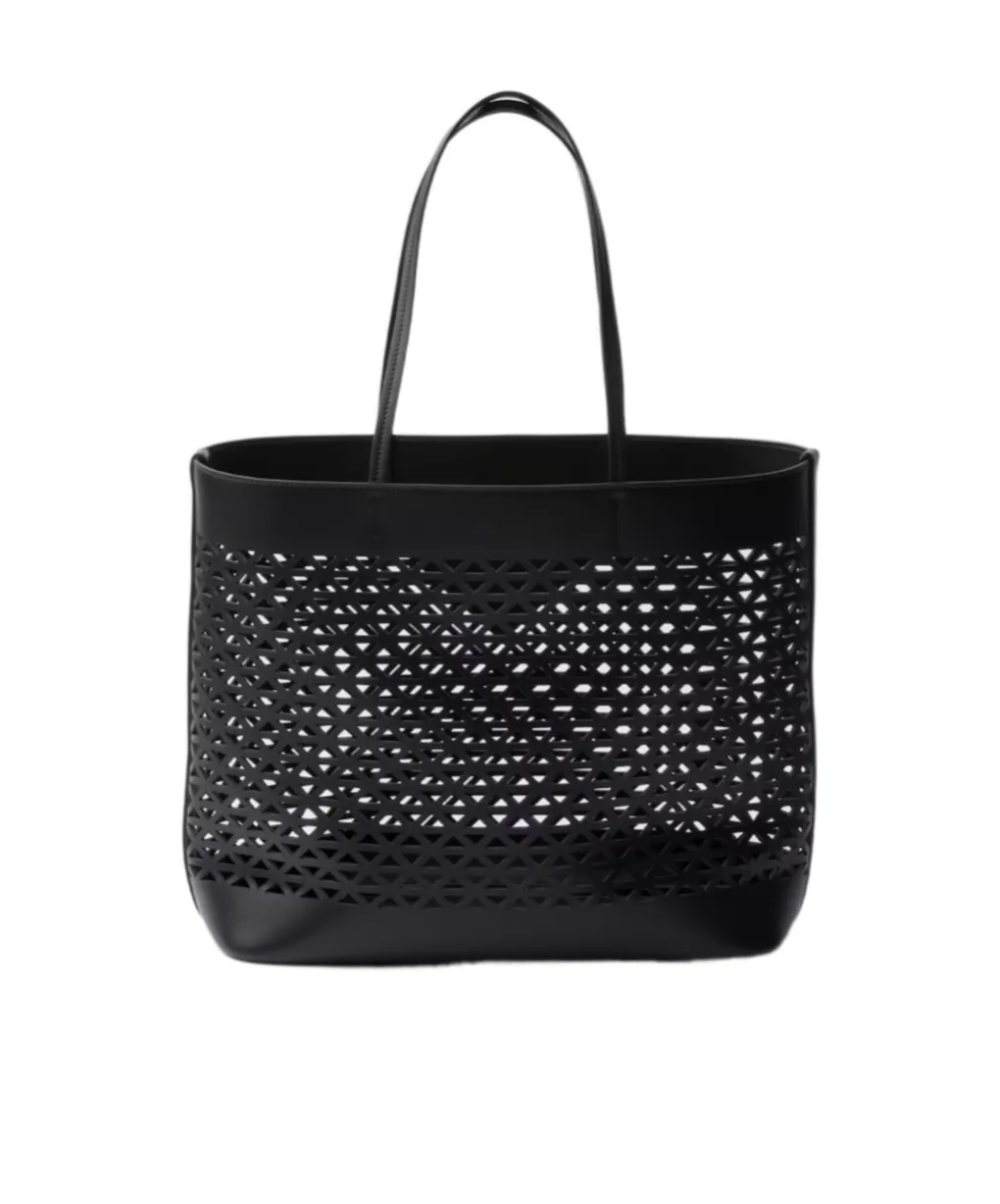Large Perforated Leather Tote Bag