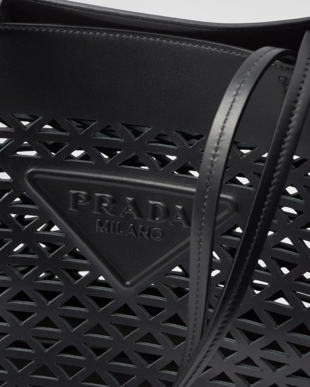 Large Perforated Leather Tote Bag
