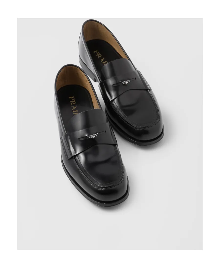 Logo-Triangle Slip-On Penny Loafers