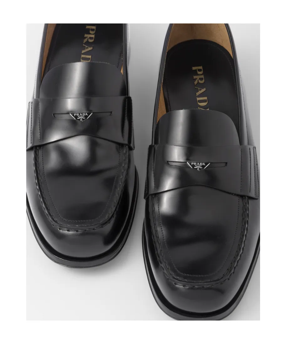Logo-Triangle Slip-On Penny Loafers
