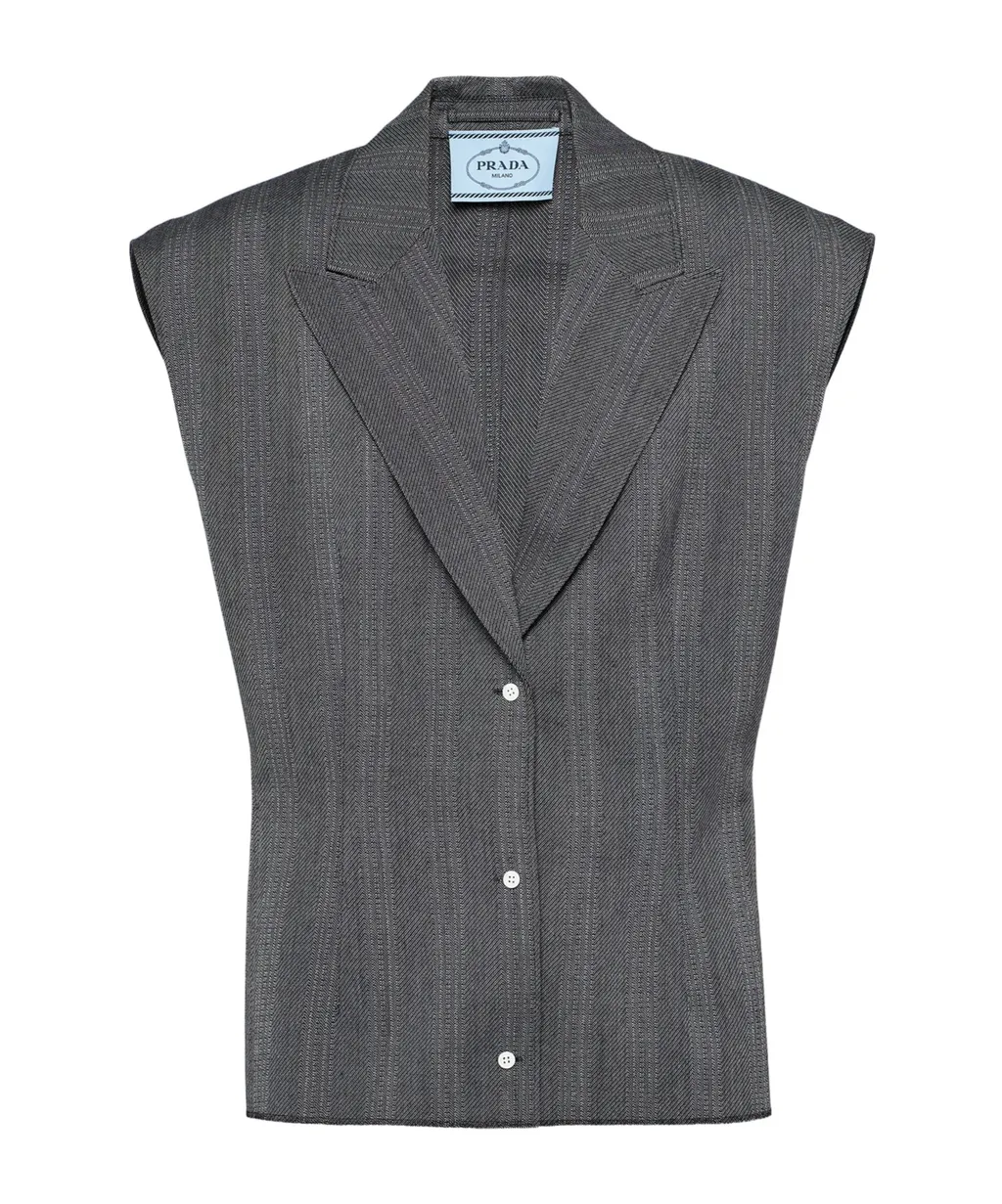 Striped Pattern Belted Vest