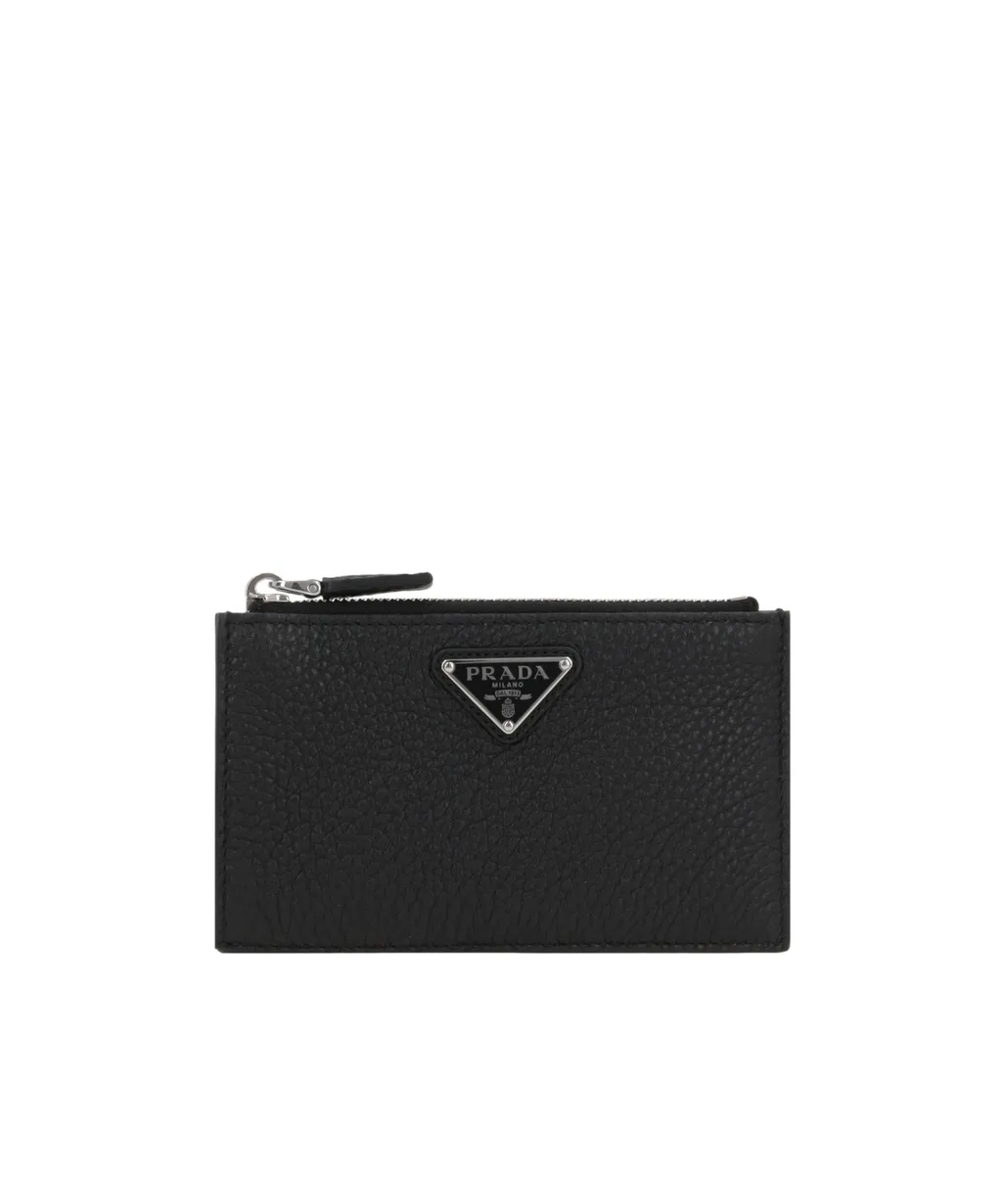 Logo Plaque Zipped Wallet