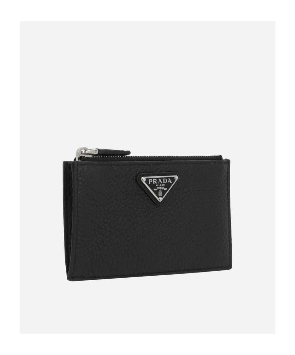 Logo Plaque Zipped Wallet