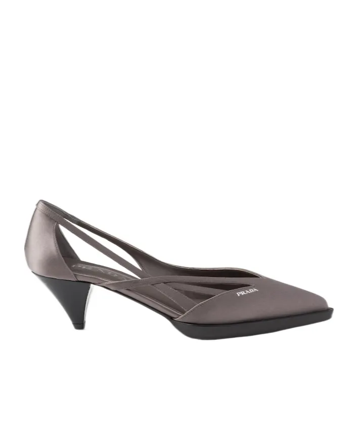Satin Cut-Out Pumps