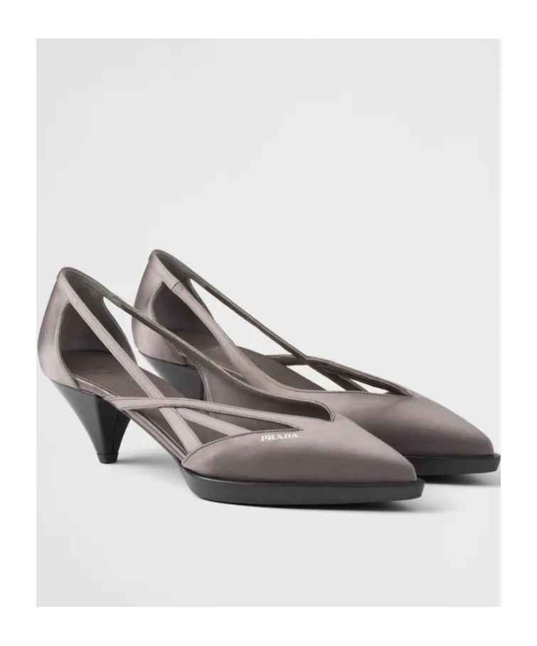 Satin Cut-Out Pumps