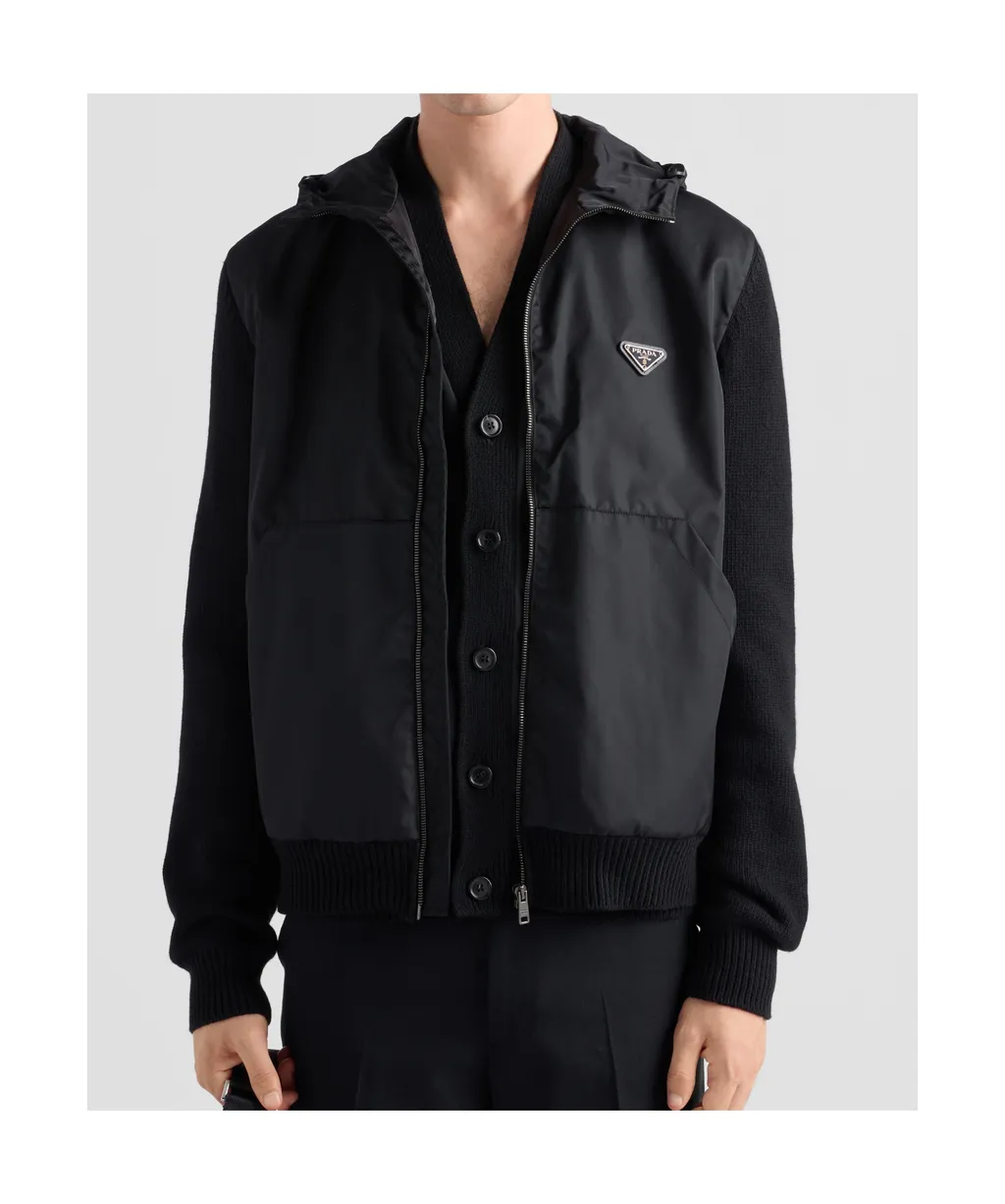 Triangle Logo Zipped Hooded Jacket