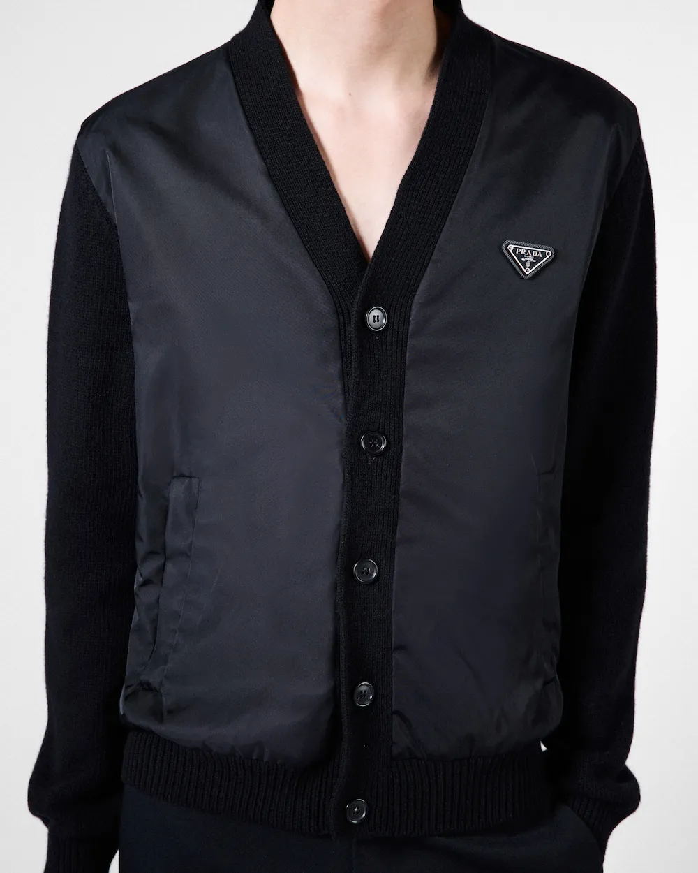 Panelled Button-Up Cardigan