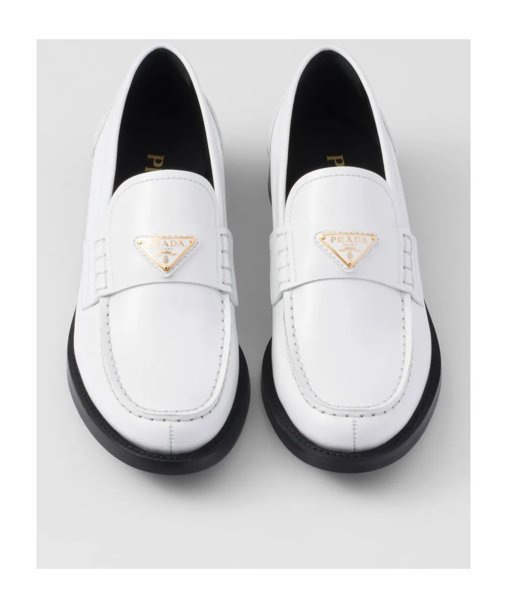 Triangle-Logo Slip-On Loafers