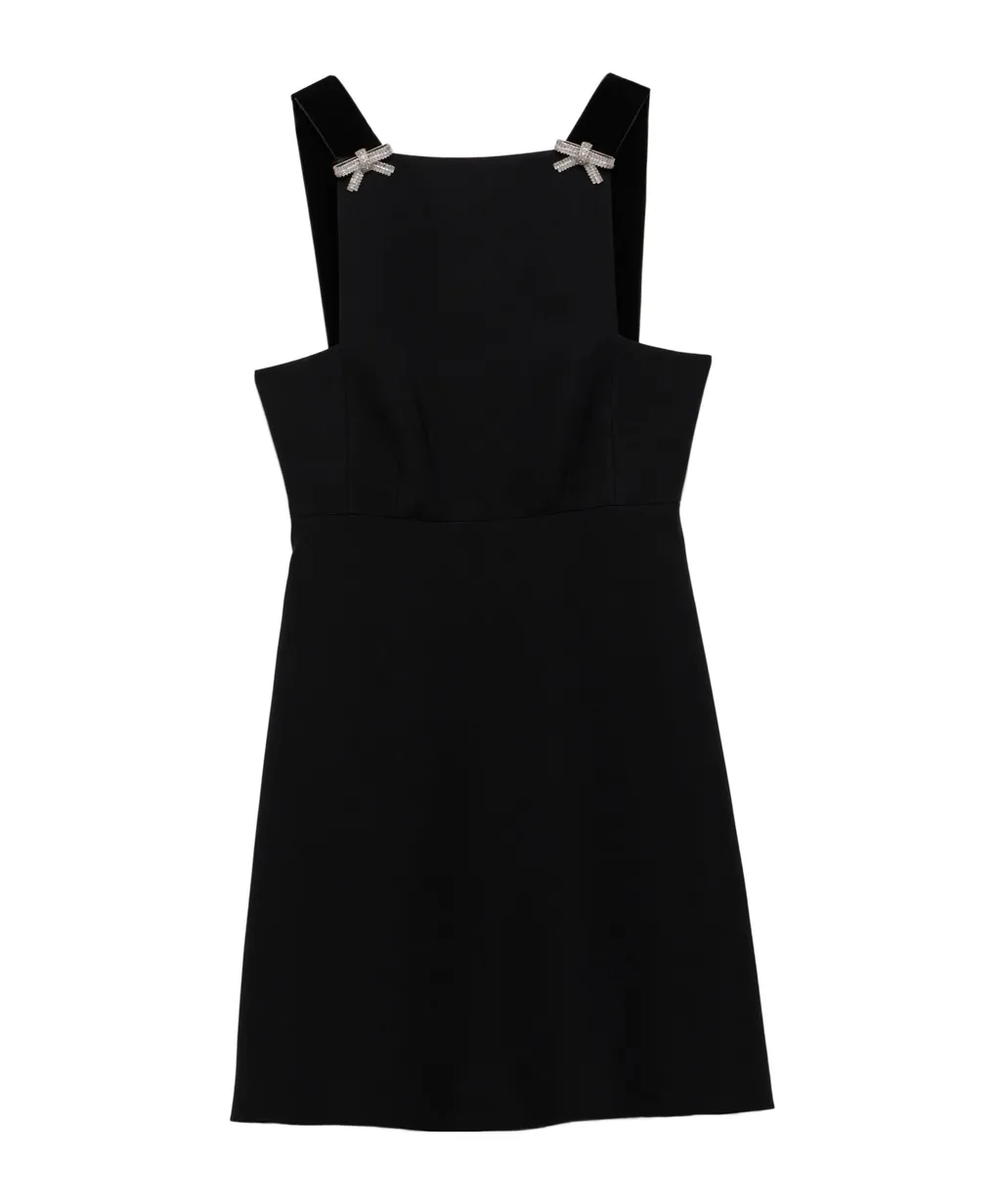 Bow Detailed Cady Mini Dress
