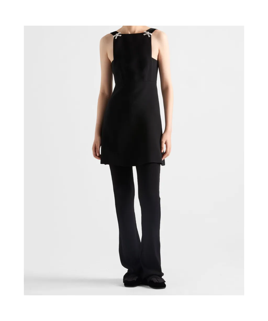 Bow Detailed Cady Mini Dress